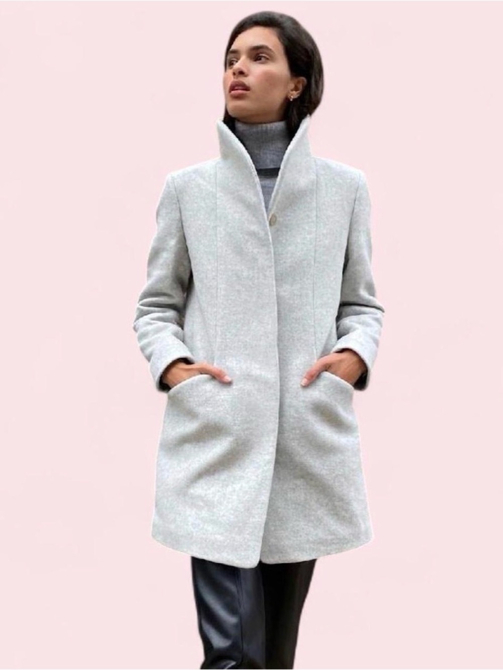 Aritzia Wilfred The Cocoon Coat in Light Grey in XS